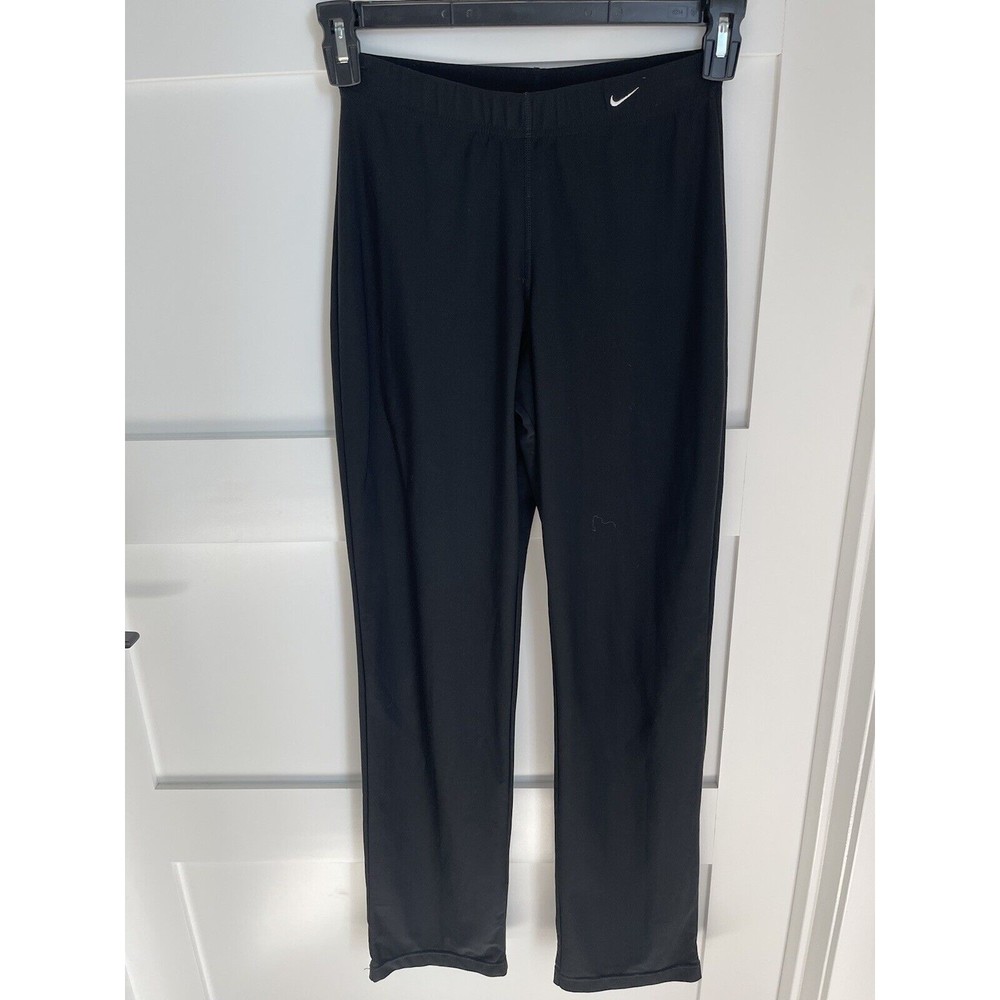 NIKE Women's Size  M DRI FIT Training Stretch Black Straight Leg Yoga Pants